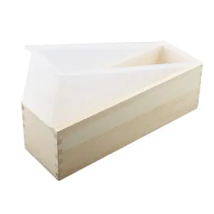 Molde del jabón de silicona con caja de madera y tapa rectángulo silicona jabón DIY moldes jabón o moldes de pastel de chino fábrica