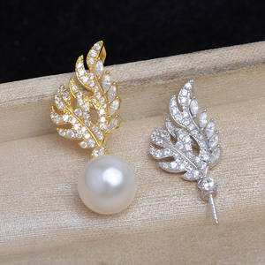 Base de Plata S925 para Colgante de Hoja, Accesorio DIY para Joyería de Perlas, Base de Colgante de Alga Marina 10-14, JG5951, Dijes Semiterminados Encantadores - Product Image 1