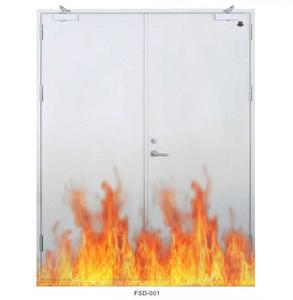 Porta antincendio in acciaio per uscita di emergenza moderna porta tagliafuoco commerciale di sicurezza a doppia foglia - Product Image 2