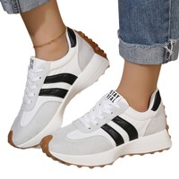 Vente en gros de chaussures rétro pour femmes, baskets vintage à plateforme épaisse, baskets à plateforme de 6 cm, chaussures pour femmes