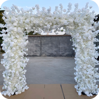 Arche de fleurs artificielles tropicales EG-FA125, grandes feuilles de palmier Monstera artificielles, résistantes aux intempéries, pour la décoration de la cérémonie de mariage