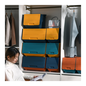 Front opening storage box for clothes oblique clamshell boxes storage kids storage boxes