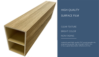 Melinco Decoración Interior Madera Grano WPC Tubo Cuadrado Columna, Partición Pared y Techo Tubos de Madera para Diseño del Hogar