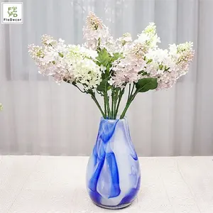 Simulação de flores de lilás artificial, arranjos de flores domésticas, decoração de festa de casamento