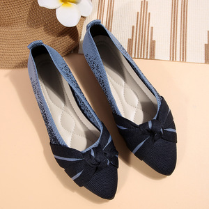 Mocassini da Donna ODM OEM Leggeri e Traspiranti con Punta a Punta, Dettaglio Fiocco, Sfumatura di Colore, <span class=keywords><strong>Slip</strong></span>-on Antiscivolo e Silenziosi per Camminata Casual - Product Image 3