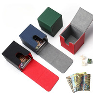MIO Hochwertige Maßgefertigte 100+ PU-Leder Umweltfreundliche Langlebige Kartenspielbox Schwarzes Sortimentset für Sammelkarten & Schachbrett-Aufbewahrung