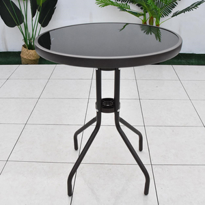 Tables d'extérieur Loisirs <span class=keywords><strong>en</strong></span> <span class=keywords><strong>fer</strong></span> <span class=keywords><strong>forgé</strong></span> Café Bar <span class=keywords><strong>Jardin</strong></span> Tables d'extérieur Tables à manger carrées <span class=keywords><strong>et</strong></span> rondes <span class=keywords><strong>en</strong></span> verre trempé à ciel ouvert - Product Image 2
