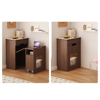 Bureau d'ordinateur portable pliable en bois avec étagère, idéal pour les enfants, bureau à domicile réglable avec rangement