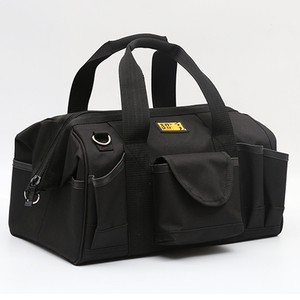 Wide Mouth Waterproof <b>Tool</b> <b>Bag</b> 39 Pockets Black <b>Tool</b> <b>Tote</b> Organizer with Adjustable Shoulder Strap OEM/ODM Customizable - Product Image 4