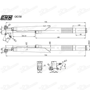 DNM M-200S Scossa Sospensione Dirt Pit Bike Motard Doppio Piena Regolazione Forcella Anteriore 45/48-735mm <span class=keywords><strong>A</strong></span> <span class=keywords><strong>Testa</strong></span> <span class=keywords><strong>In</strong></span> <span class=keywords><strong>Giù</strong></span> - Product Image 3