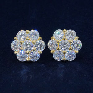 फूल क्लस्टर मोइससानाइट बनाम डायमंड स्टड 6-10 मिमी <span class=keywords><strong>925</strong></span> स्टर्लिंग चांदी की महिला लक्जरी उपहार - Product Image 5