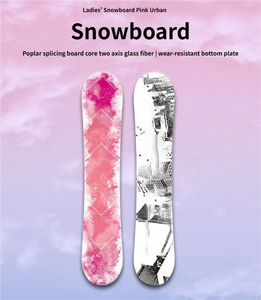 Planche de snowboard polyvalente pour femmes, rose et noir contrastés, avec noyau en bois de peuplier, écologique, tout-terrain, bande de caoutchouc <span class=keywords><strong>film</strong></span>ée - Product Image 2