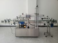 Machine d'étiquetage automatique PLC électrique double face pour bouteilles carrées en verre, plastique et métal