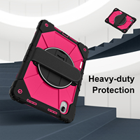 Étui de protection pour Lenovo Xiaoxin Pro 13 Pro GT 13 Idea Tab Pro Gen 2 TB390 360 avec support, bandoulière et porte-stylo, noir et rose rouge