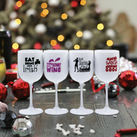 Flûtes à vin en plastique PS de style américain classique, blanches, personnalisées pour Noël, 450 ml, cadeaux d'affaires OEM - Vente en gros, fabriqué au Vietnam