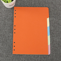 Vente en gros de séparateurs de poche en plastique A5 A6 B5 multicolores, séparateurs à 6 anneaux, cartes d'index pour agenda de voyage, carnet
