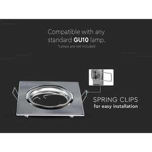 2 Faretti LED Quadrati Regolabili GU10 MR16 Finitura Nichel Satinato Moderno 6000K per Basi Incassate G10 E27 GU5.3 SKU - Product Image 5