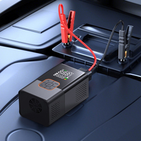 Démarreur de batterie et compresseur d'air portable MAX 150 PSI pour moto et voiture, gonfleur de pneus d'urgence avec arrêt automatique, écran numérique et lumière LED