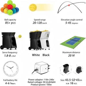 Pickleball Servis Makinesi Yüksek Seviye Otomatik Pickleball Raketi Antrenman Cihazı 20-120km/s Top Hızı 1.8-8s Frekans 4-6 saat Pil Ömrü - Product Image 5