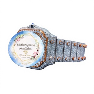 Reloj Inteligente ElvoraGems para Mujer, Redondo, Moderno, con Correa de Acero Inoxidable y Gemas, Personalización Disponible, 42 mm - Product Image 1