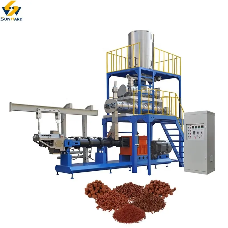 Jinan Sunward Low price floating fish feed mill plant production line Tilapia Fish feed extruder shrimp feed