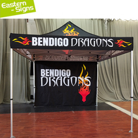 Tenda pameran dagang otomatis aluminium baja naungan tahan air luar ruangan cetak kustom portabel