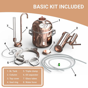 Distillateur d'huiles essentielles rétro en cuivre pur 8L Rose <span class=keywords><strong>Citron</strong></span> Lavande pour la maison, équipement de distillation d'hydrolat, machine à brasser - Product Image 4
