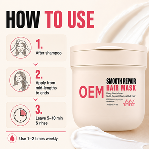 Masque capillaire nourrissant en profondeur avec logo personnalisé 385g, traitement réparateur à la kératine, au beurre de karité et à la gelée royale, fabrication OEM, vente en gros - Product Image 6