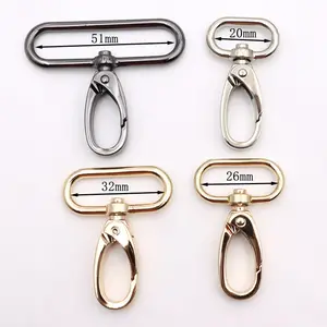 Leather Bag Hardware Wholesale 38mm Gold Metal Swivel Snap Hook For Bags