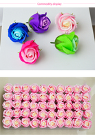 Savon en forme de rose artificielle en gros, 50 pièces, DIY, fleur de savon à 3 couches avec boîte