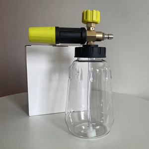 Pulvérisateur de mousse haute pression 1/4 à connexion rapide, pot transparent en PA, accessoire de lavage de voiture manuel, jaune - Product Image 4