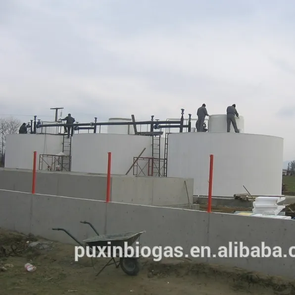 Professional PUXIN 100m3ขนาดกลางBioreactorก๊าซชีวภาพพืชสำหรับไฟฟ้ารุ่น