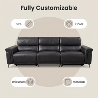 Canapé sectionnel moderne XIYUA en cuir véritable, trois places, pieds en acier inoxydable, rembourrage en éponge, écologique, durable, pour villa, garantie 10 ans