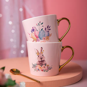 Life Word Custom 350ml <strong>Easter</strong> New Bone Water <strong>Cup</strong> Cute Big Belly Mug Round Rabbit logo Tasse Cafe China Ceramic <strong>Cup</strong> Wholesale - Product Image 6
