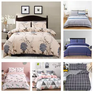 China Supplier Custom Printed Cotton 3pcs Pillow Case And Comforter Duvet Cover Bedding Set