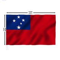 Drapeau national promotionnel en polyester 90x150cm (3x5 pi) – Samoa personnalisé – Option de drapeau en tissu pour pays – Vente en gros