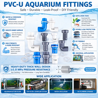 Raccords de tuyau de trop-plein pour aquarium en UPVC haute pression de 40 mm, norme DIN, garantie 50 ans, pour l'alimentation en eau des aquariums et l'arrosage des jardins