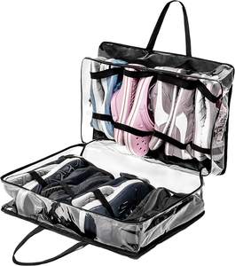 Custom Portable Large Capacity Move House 8 Pairs Sneakers Carrier Travel <b>Shoe</b> <b>Bags</b> Clear PVC Sport Gym <b>Shoes</b> Storage <b>Bag</b> - Product Image 1