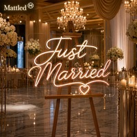 Panneau néon LED « Just Married » pour décoration de mariage, lumière acrylique à intensité variable, design personnalisé gratuit, livraison rapide pour toile de fond de fête de lune de miel