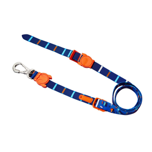 Correa para Perro Ajustable con Patrón Azul y Herrajes Naranjas para Paseos, Marca Atlanta - Product Image 3