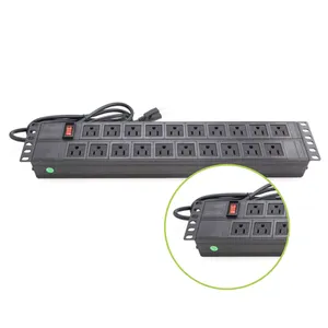 Power Plug Socket Groene Lange Levensduur Pdu Power Plug Socket Pdu Universele Basic Met Schakelaar 20 Manier Stroomverdeeleenheid pdu