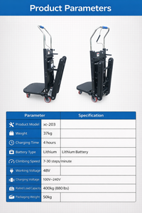 Chariot de manutention électrique pliable portable robuste en métal avec roues étoiles pour le transport d'objets lourds sur les escaliers - Product Image 3