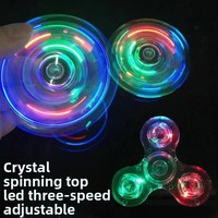 Toupie Lumineuse LED en Cristal à Trois Ailes pour Enfants, Jouet Gyroscopique Anti-Stress, Vente en Gros Transfrontalière