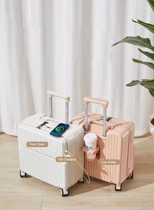 Wholesale 18-<strong>Inch</strong> Universal Trolley Luggage Small Boarding Case Carry-On Closet Mini <strong>Suitcases</strong> Made of PC ABS Aluminum