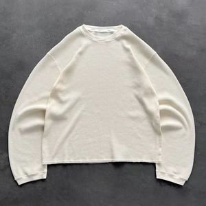 Maglietta <span class=keywords><strong>Termica</strong></span> a Maniche Lunghe da Uomo con Logo Personalizzato, Grafica Graffiti, in Cotone, Oversize, Collo Tondo, Stampa DTG, Tessuto Waffle - Product Image 1