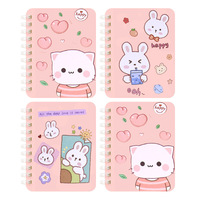 Cuaderno pequeño de dibujos animados de bobina A7 lindo Mini Bloc de notas de bolsillo portátil como regalo para estudiantes de escuela primaria
