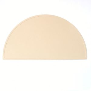 Cross-Border Direct Supply Food-Grade Silicone Anti-Scalding <b>Mats</b> Fan-Shaped <b>Plate</b> <b>Mats</b> Table Insulation for Baby Dining Set - Product Image 3