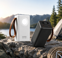 Taşınabilir Güç İstasyonu 50000mAh Yüksek Kapasiteli Powerbank 65W Hızlı Şarjlı Pil Paketi LED Işıklı Taşınabilir Seyahat Taşıma Askısı