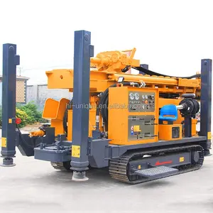 350m depth Hydraulic and air water well drilling rig with mud pump and air compressor