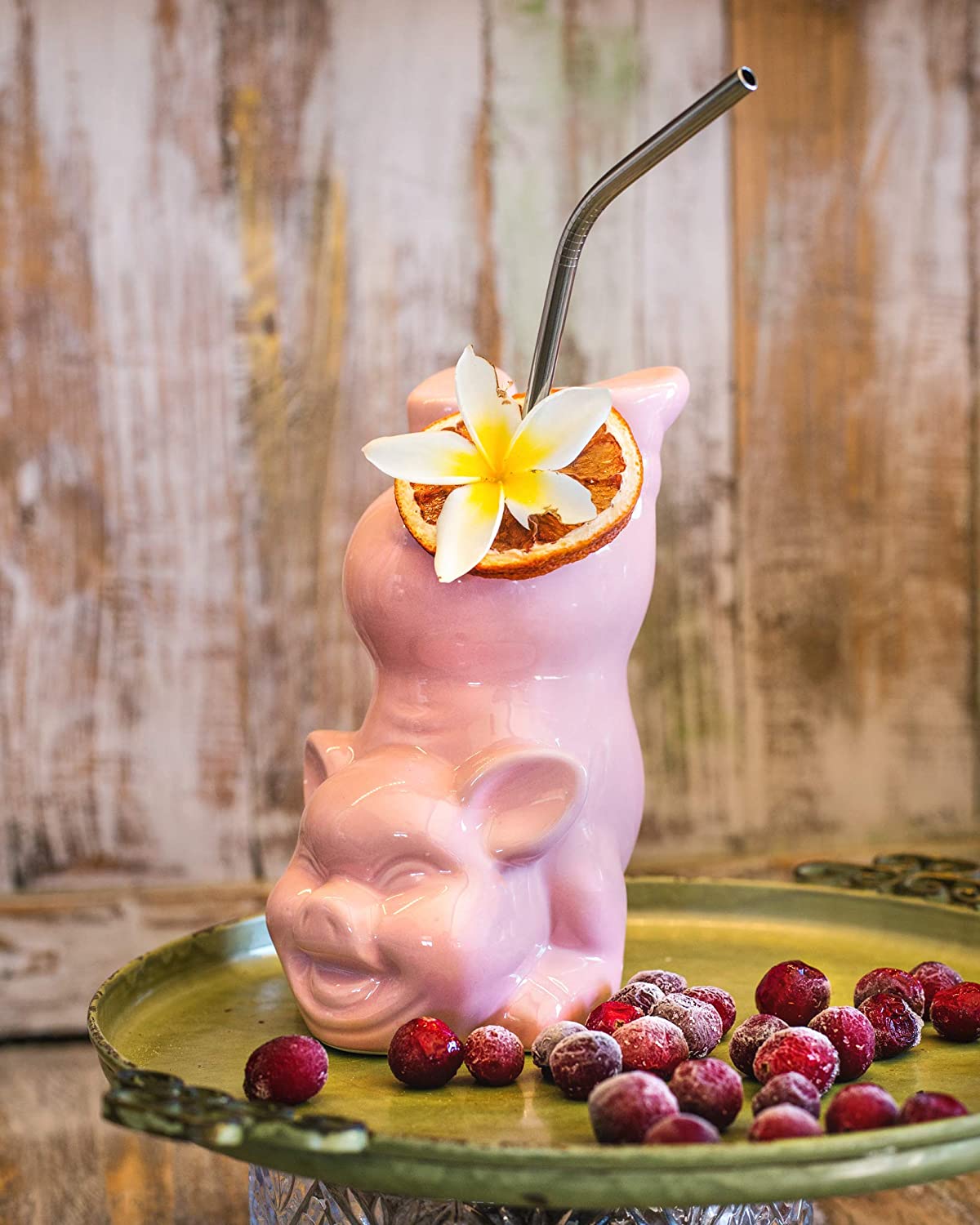 Pink Pig with Glasses - Ceramic Tiki Mug Cocktail Cup